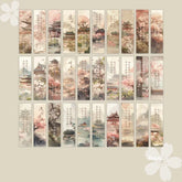 30sheet/box Retro Chinese Style Bookmarks Anime Vintage Aesethetic Flroal Palace Bookmark for Books Beauty Scenary Bookmark